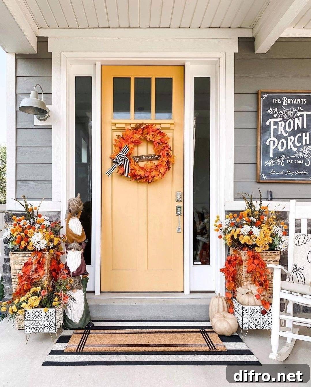 Fall vignette on porch
