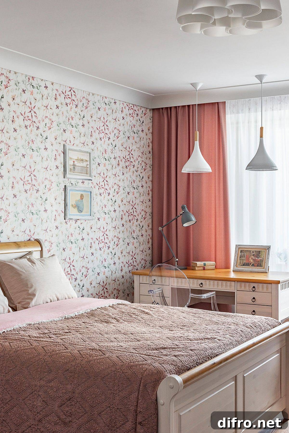 Flowery pink wallpaper