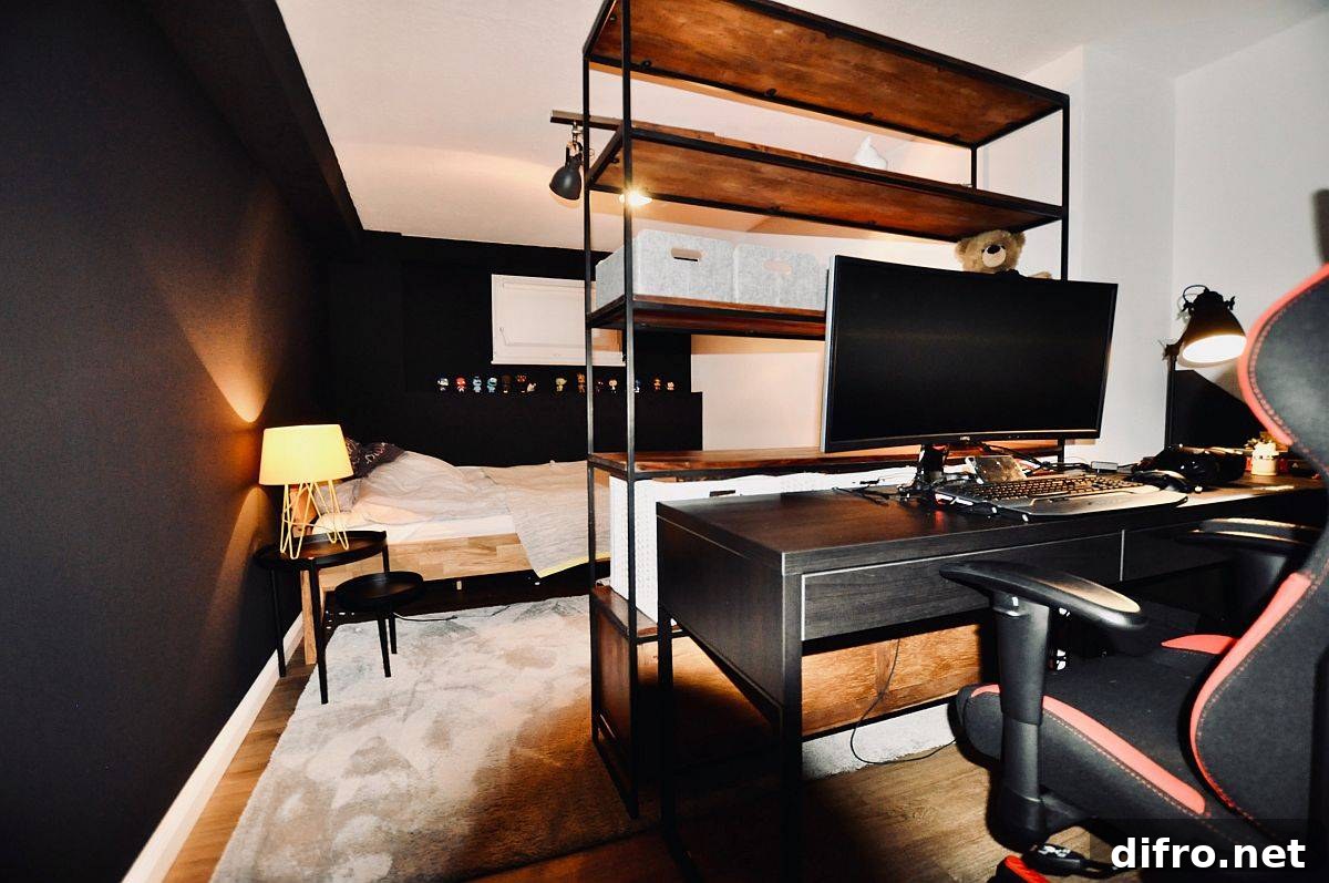 Modern industrial teen bedroom