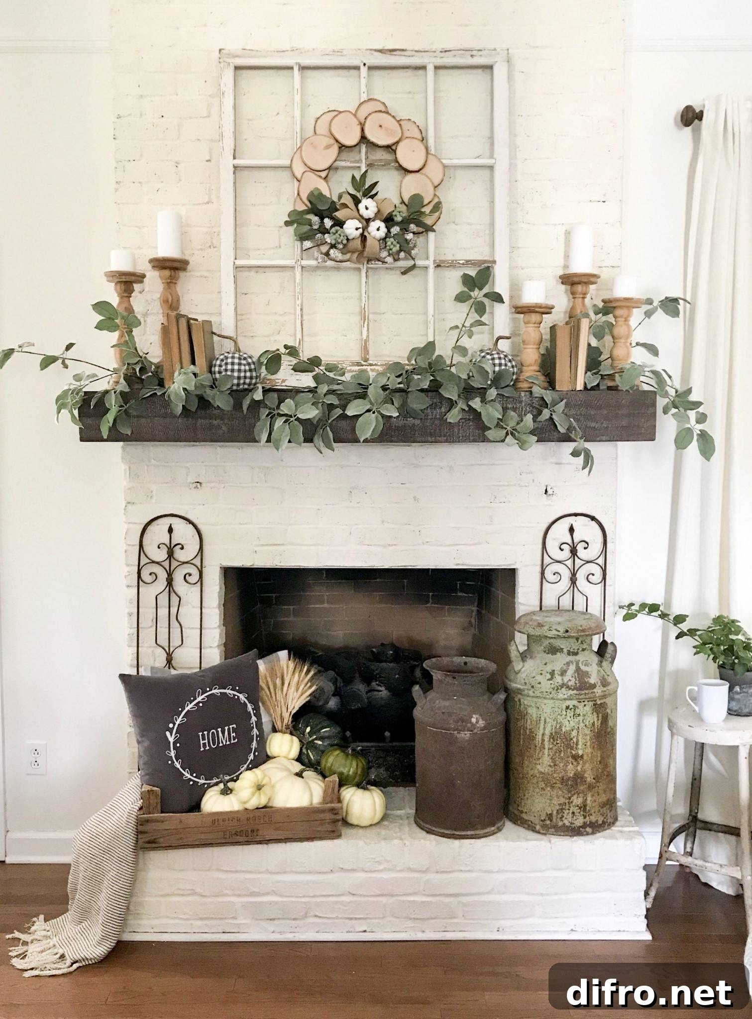 Plant-Covered Mantel