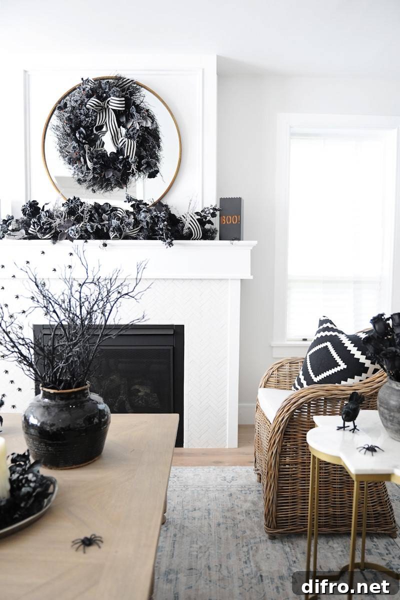 Spooky Halloween Mantel