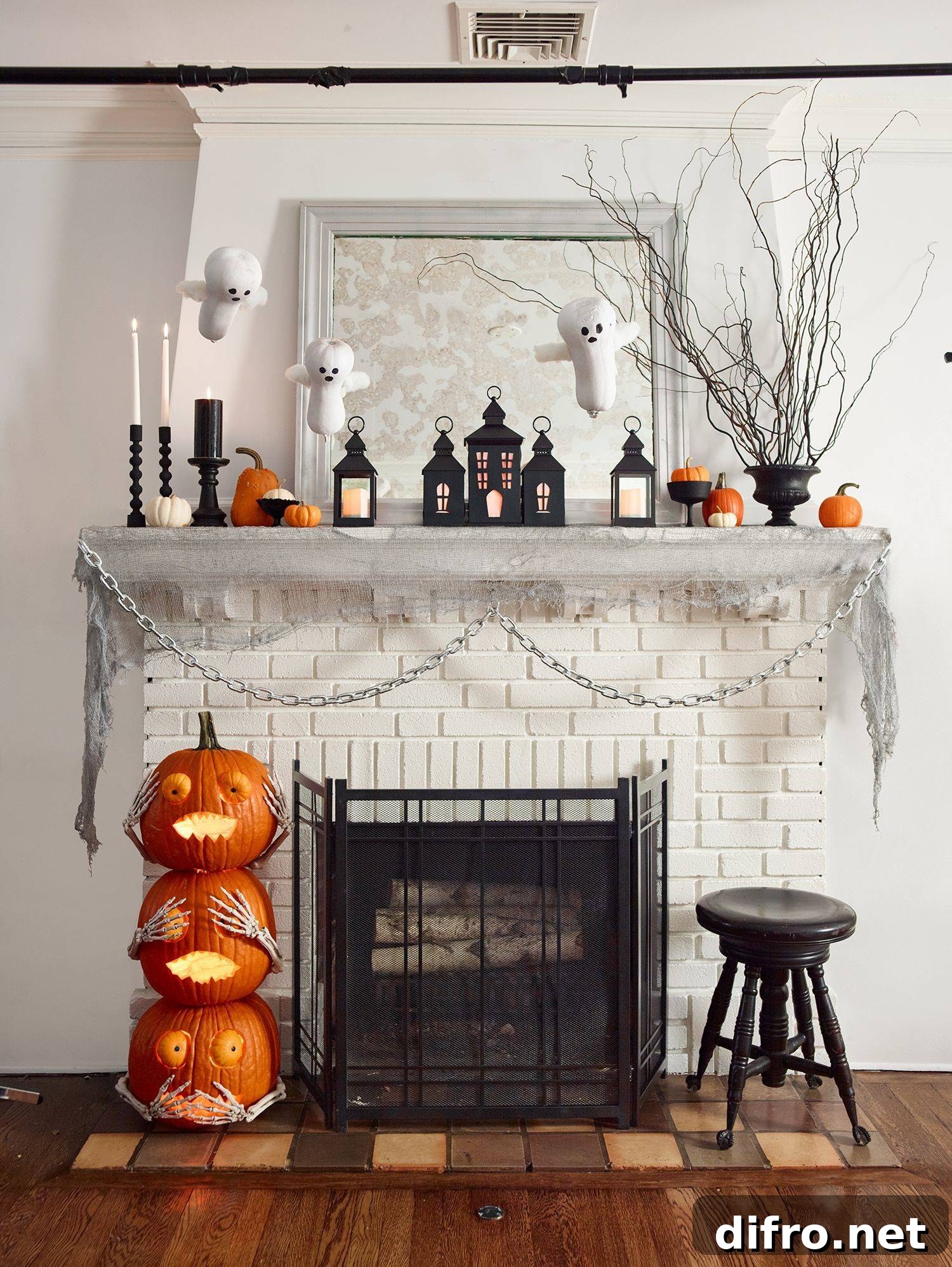 Candelabra Cutouts on Mantel
