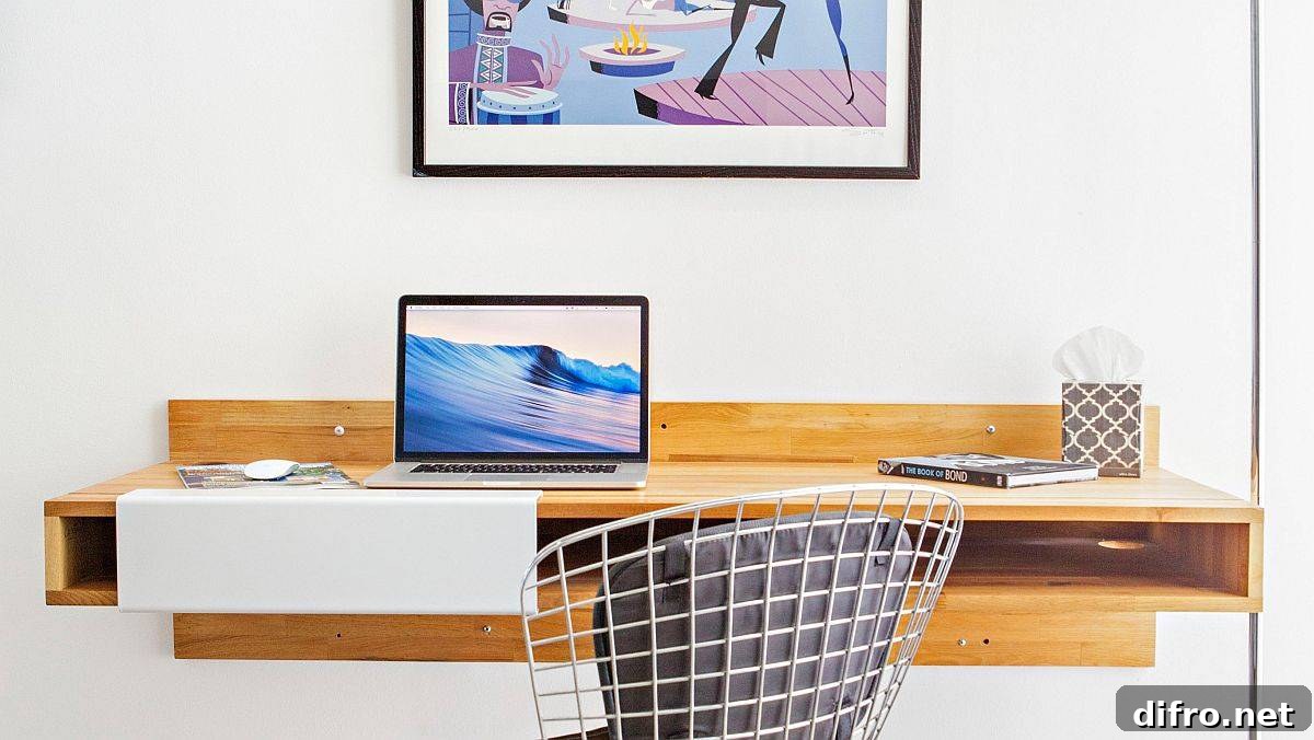 Slim wall-mounted desk from LAXSeries