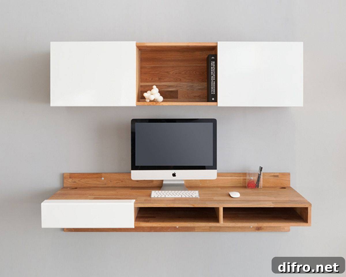 LAXSeries wall-mounted wooden desk