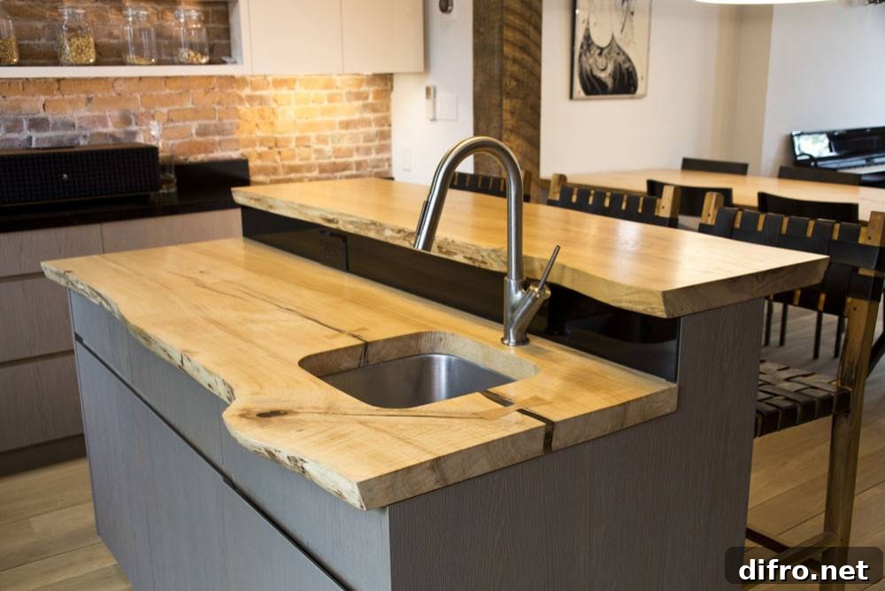 Multi-level island with live-edge counters