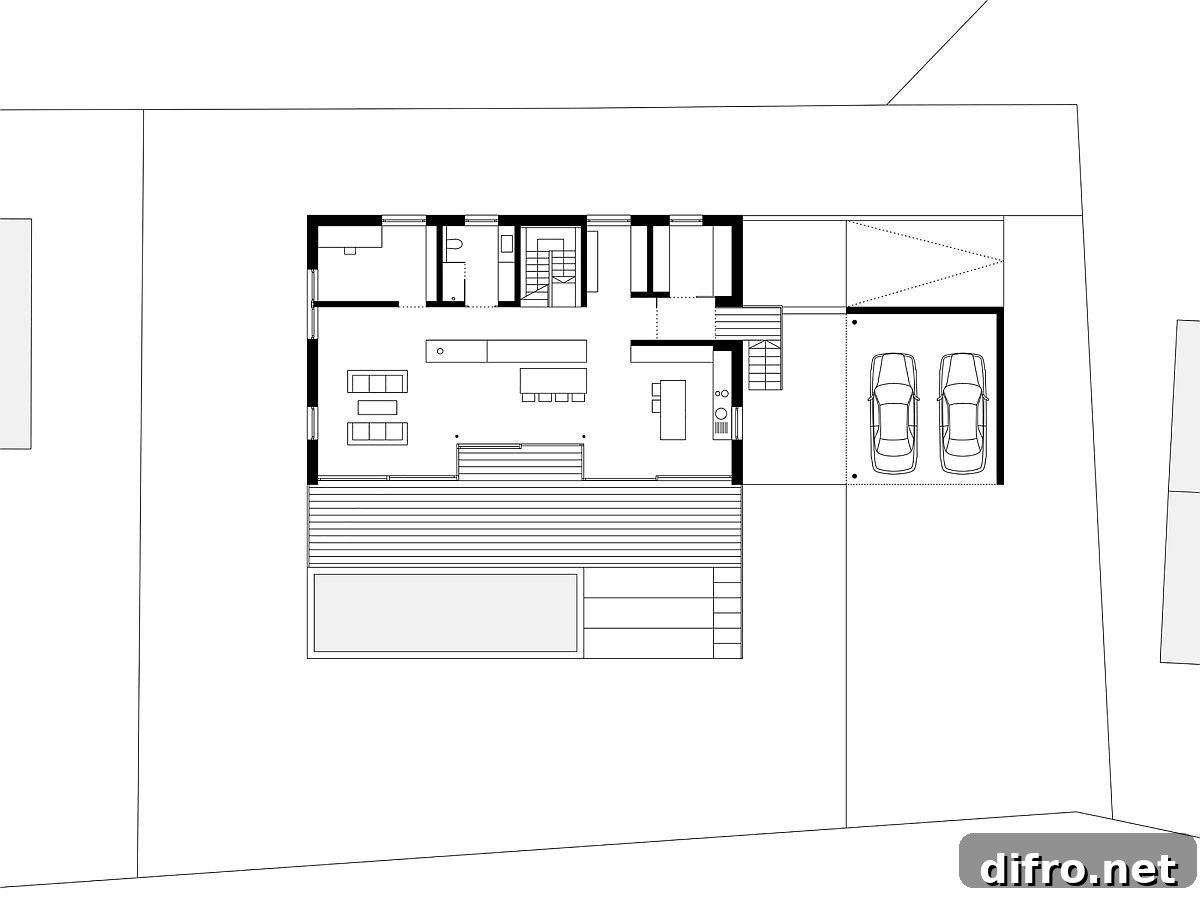 Floor plan of re-built House STA designed by Untertrifaller Architekten