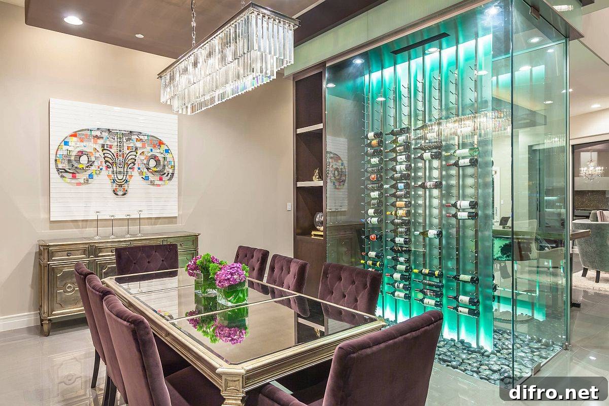 Contemporary wine cellar partition