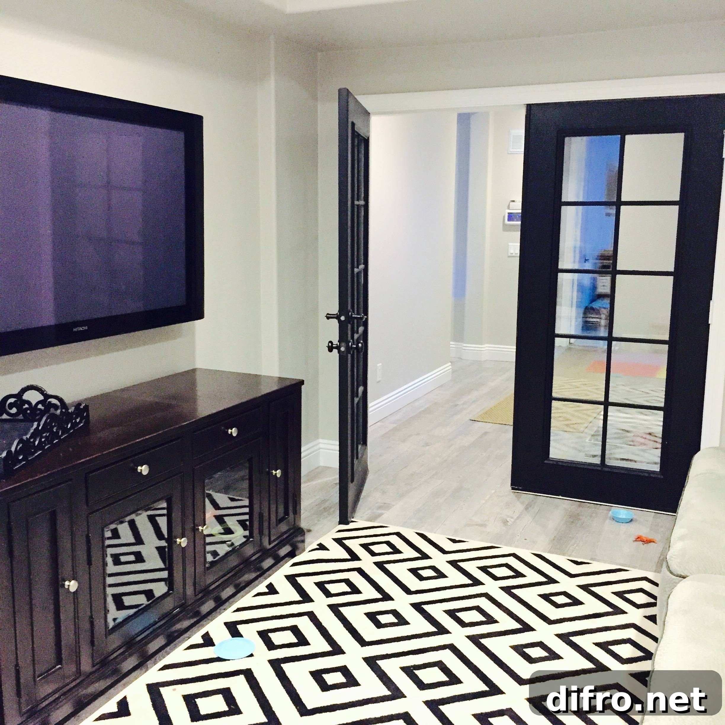 Black interior door in contemporary space