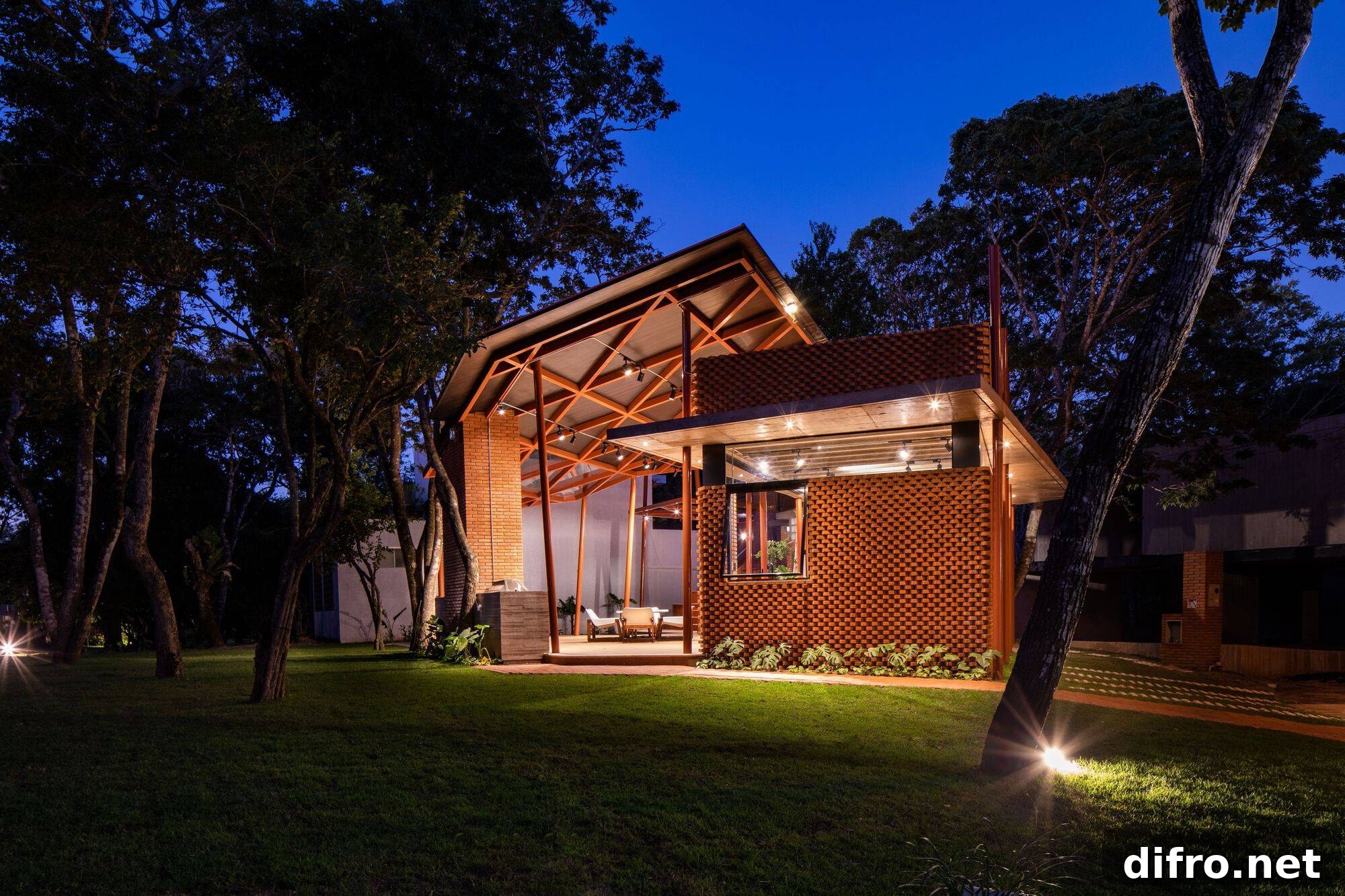 Lovely lighting sets the mood after sunset at the outdoor escape