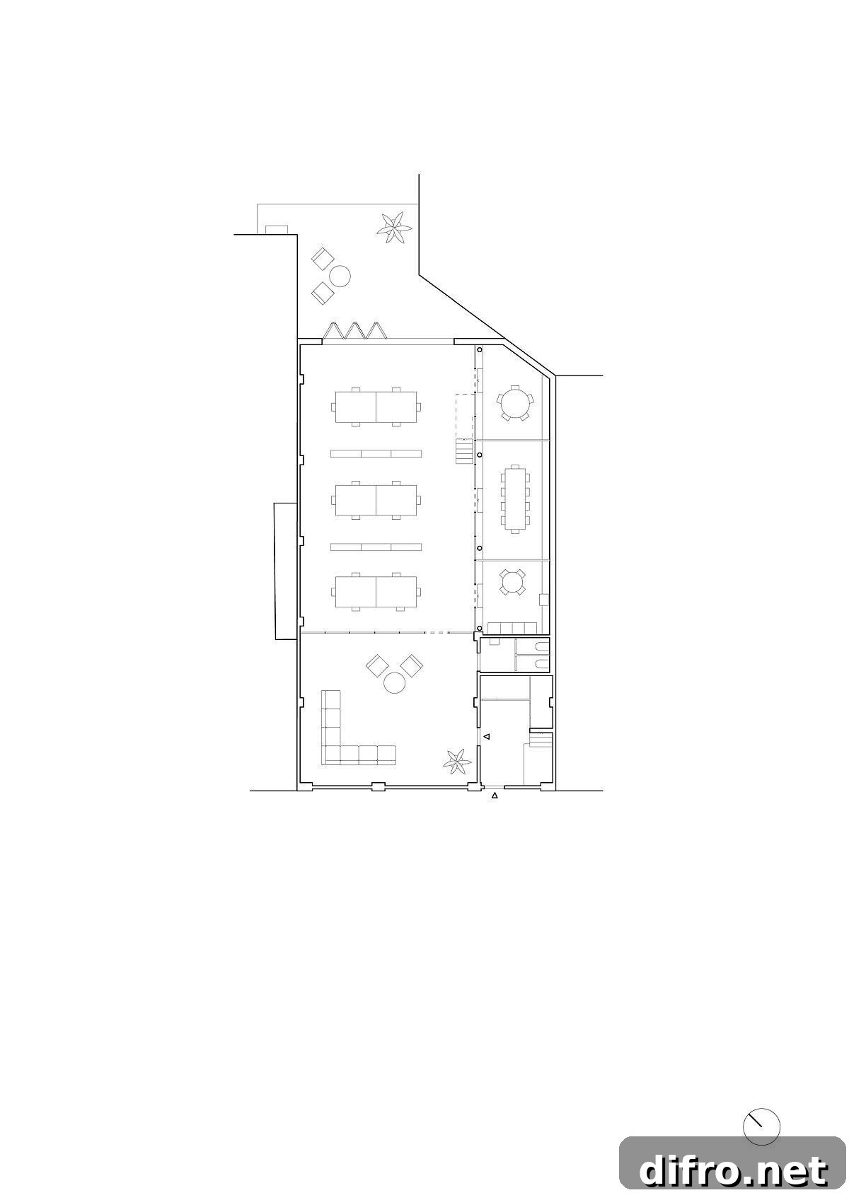Ground floor design plan of the warehouse transformation