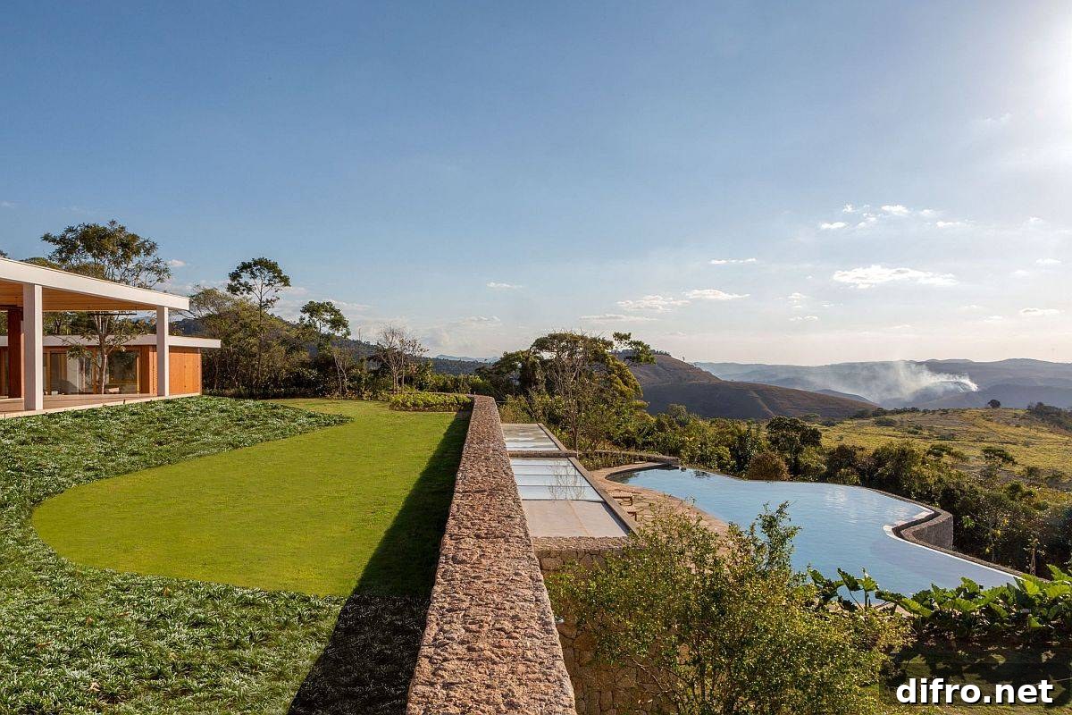 Multi-level backyard and pool area