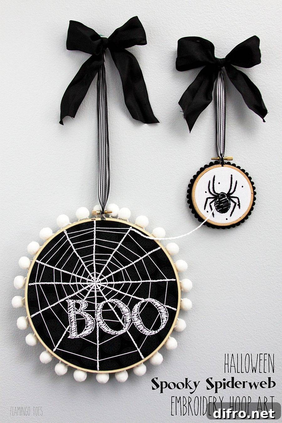 Spiderweb embroidery hoop art