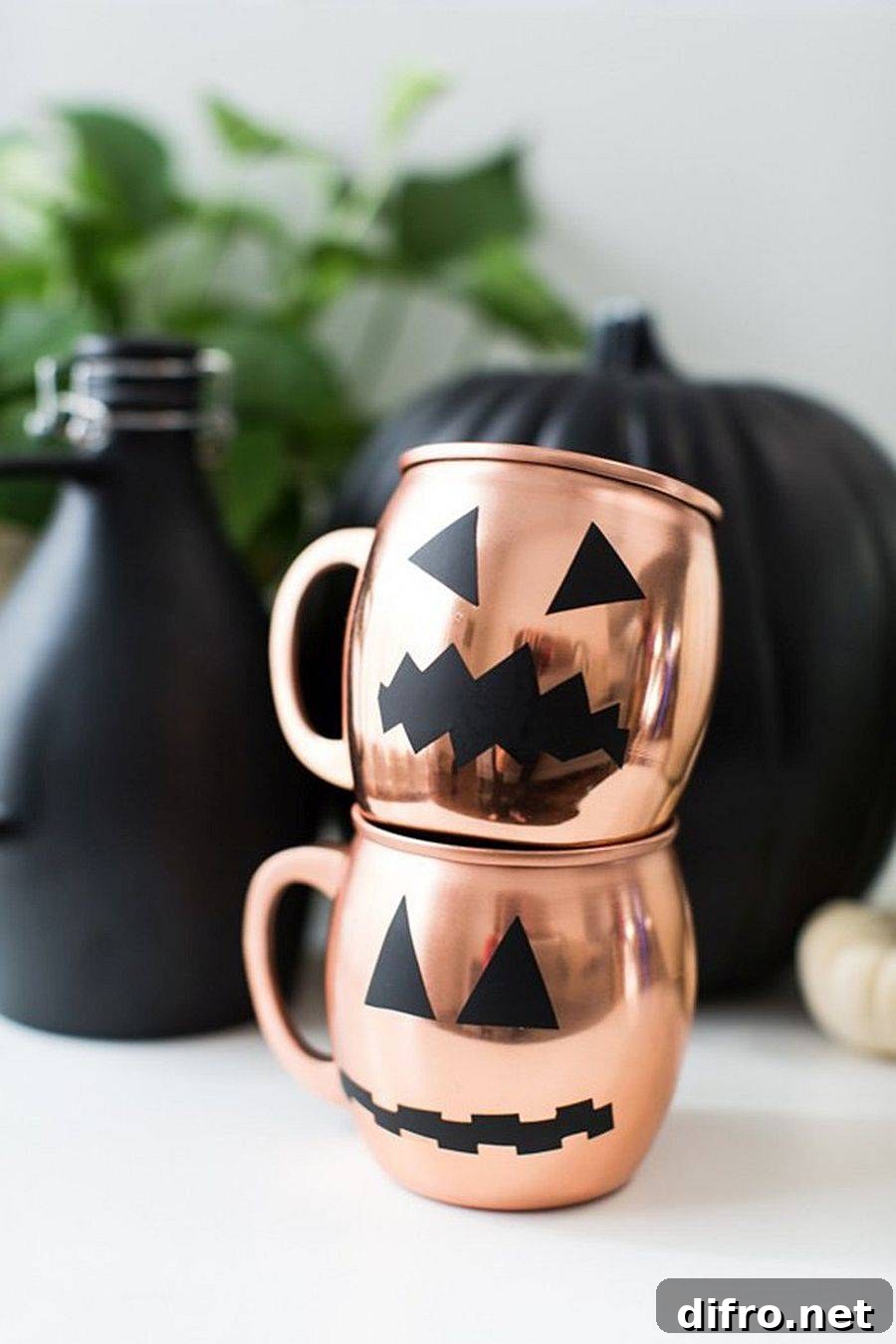 DIY Halloween glassware decals