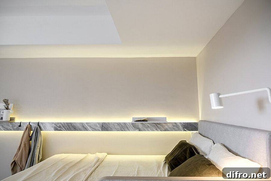 Platform bed above multifunctional platform