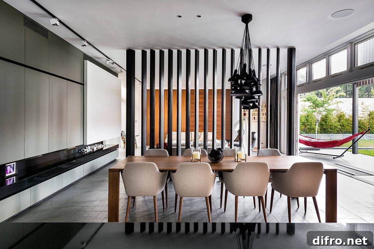 Innovative partitions in open-plan living