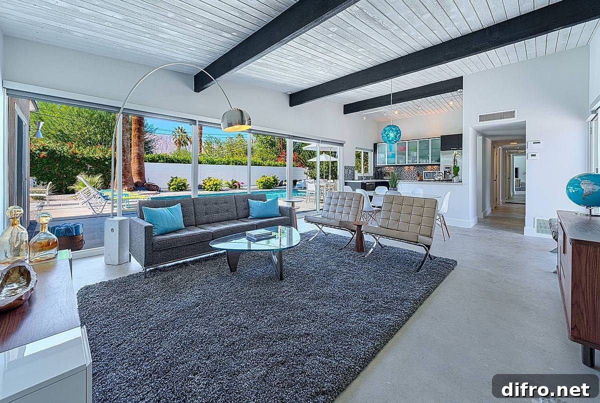 Lighting in open-plan living area