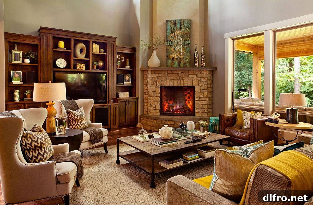 Make the fireplace the focal point of the living room this holiday season