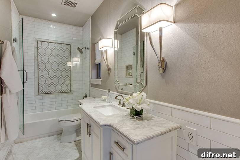 patterned privacy film on window in shower