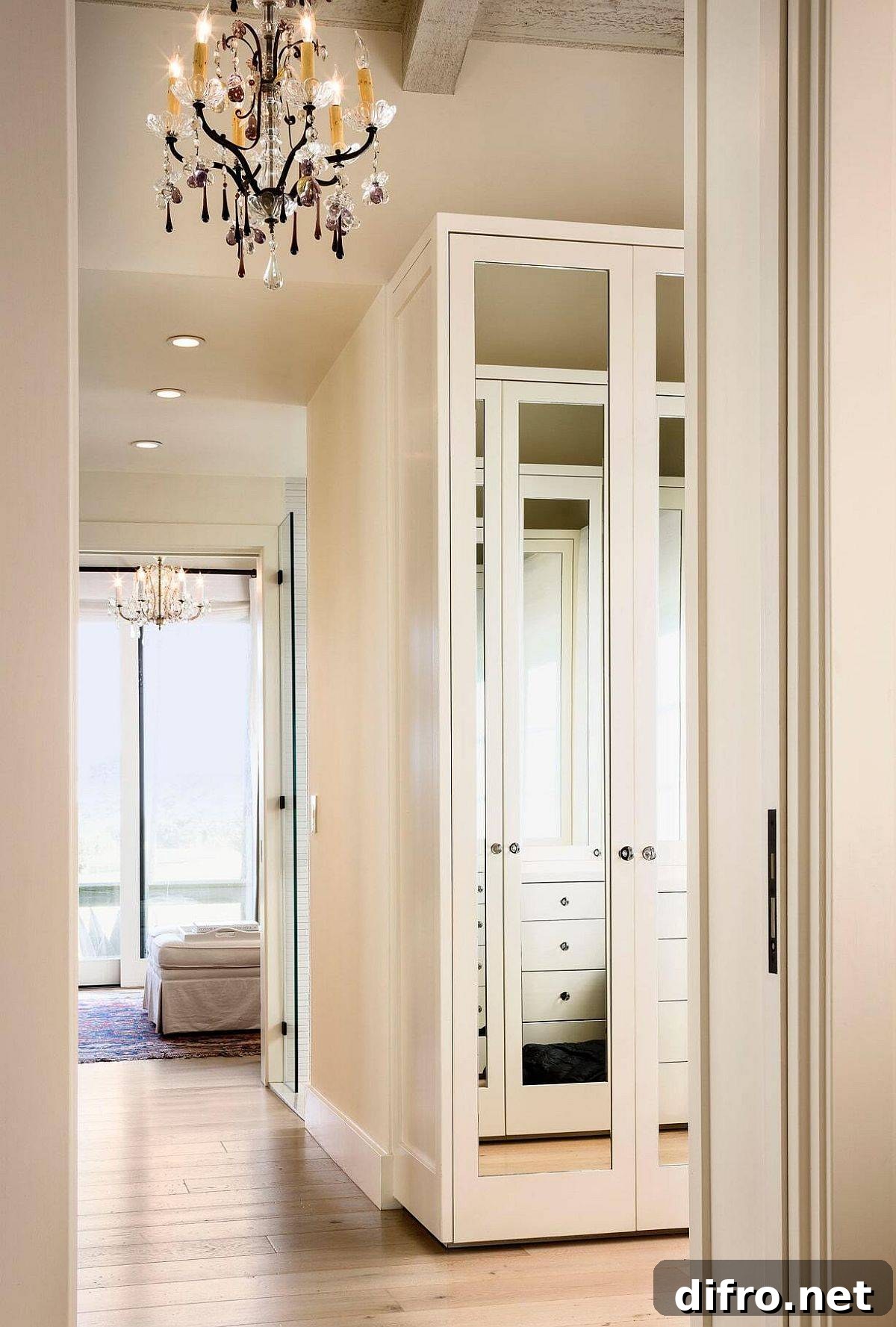 Mirrored millwork throughout the house helps in creating a more cheerful, beach style