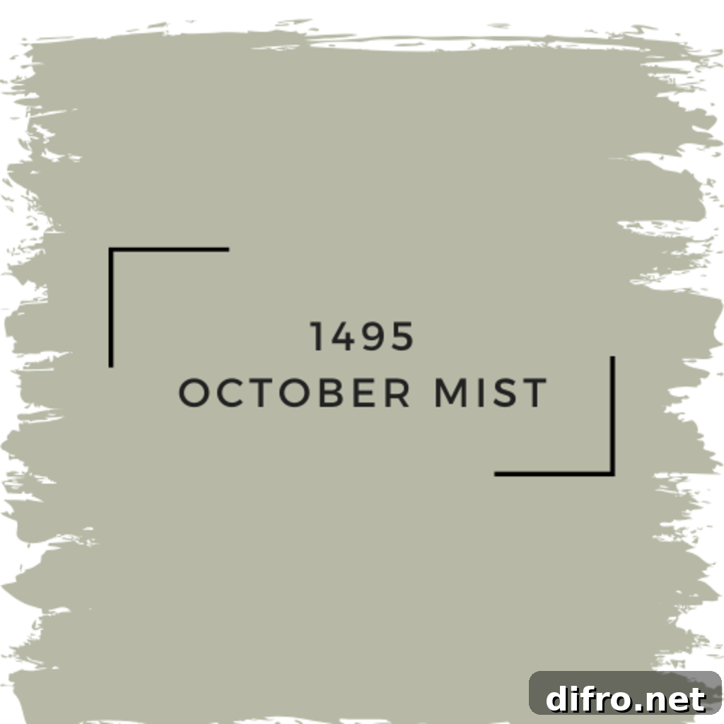 2022 Colors of the Year Revealed 8 Color swatch of October Mist by Benjamin Moore