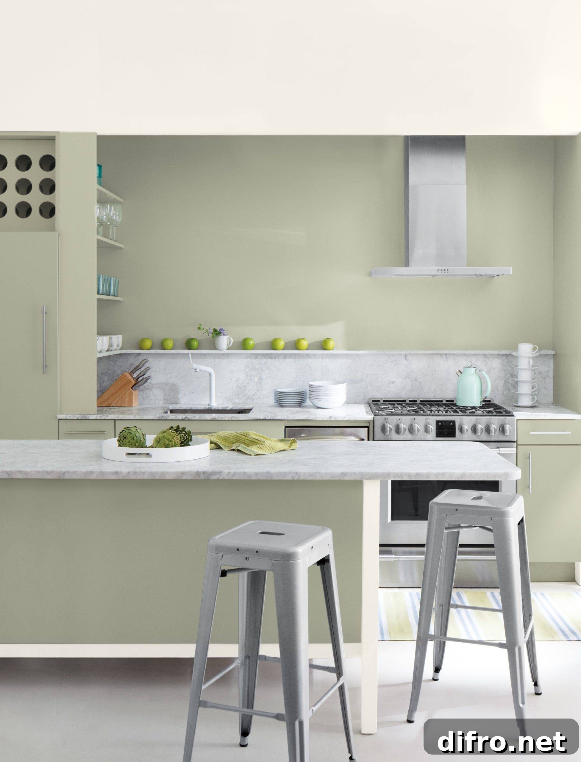 2022 Colors of the Year Revealed 9 Kitchen featuring October Mist cabinetry and organic finishes