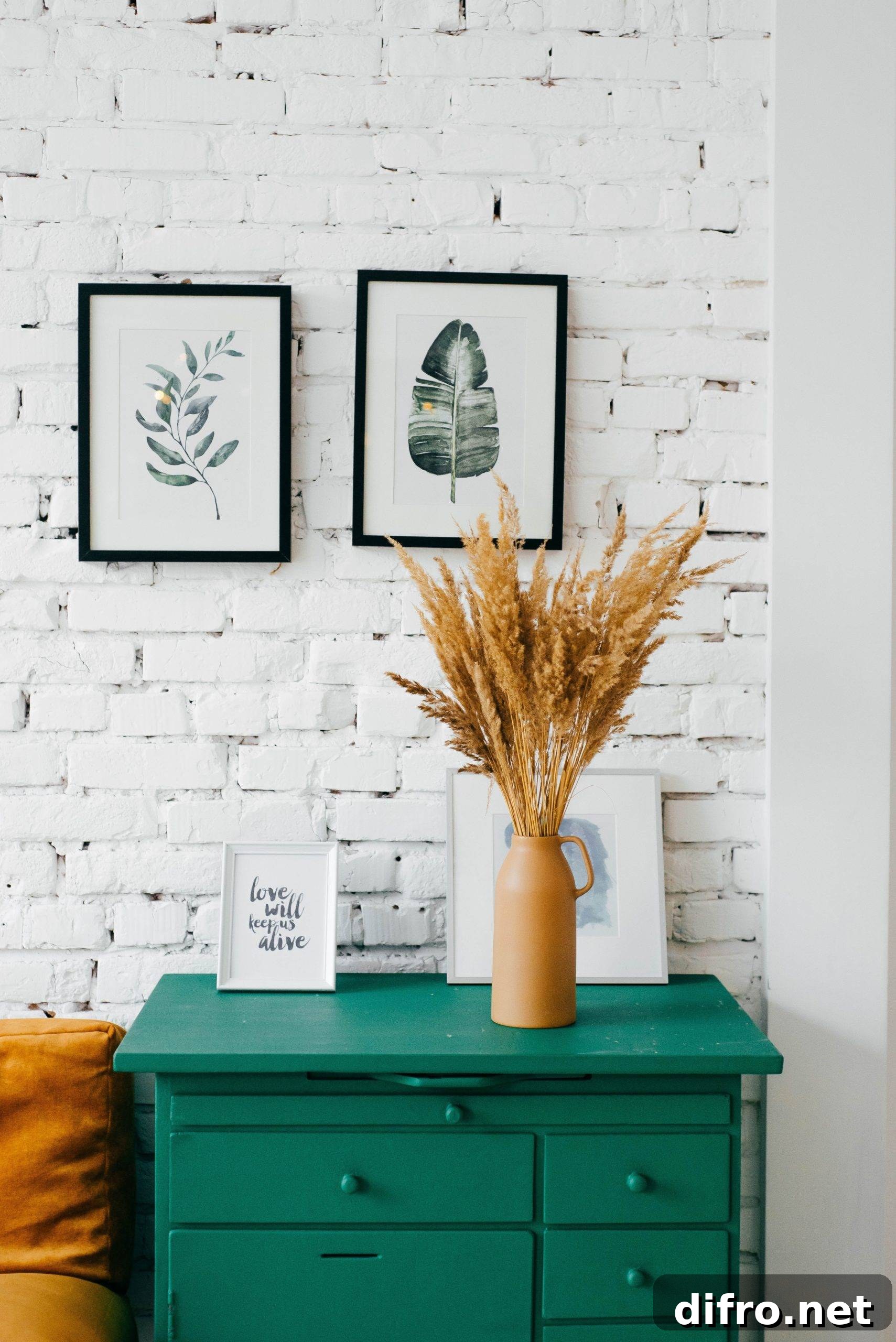 Emerald green painted dresser
