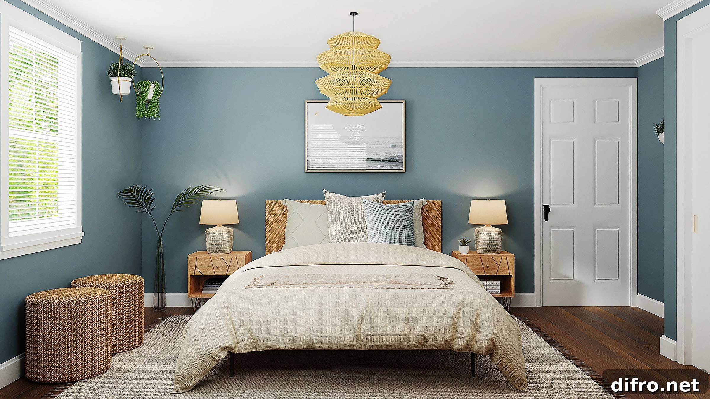 Cozy Japandi bedroom with minimalist storage and soft textures