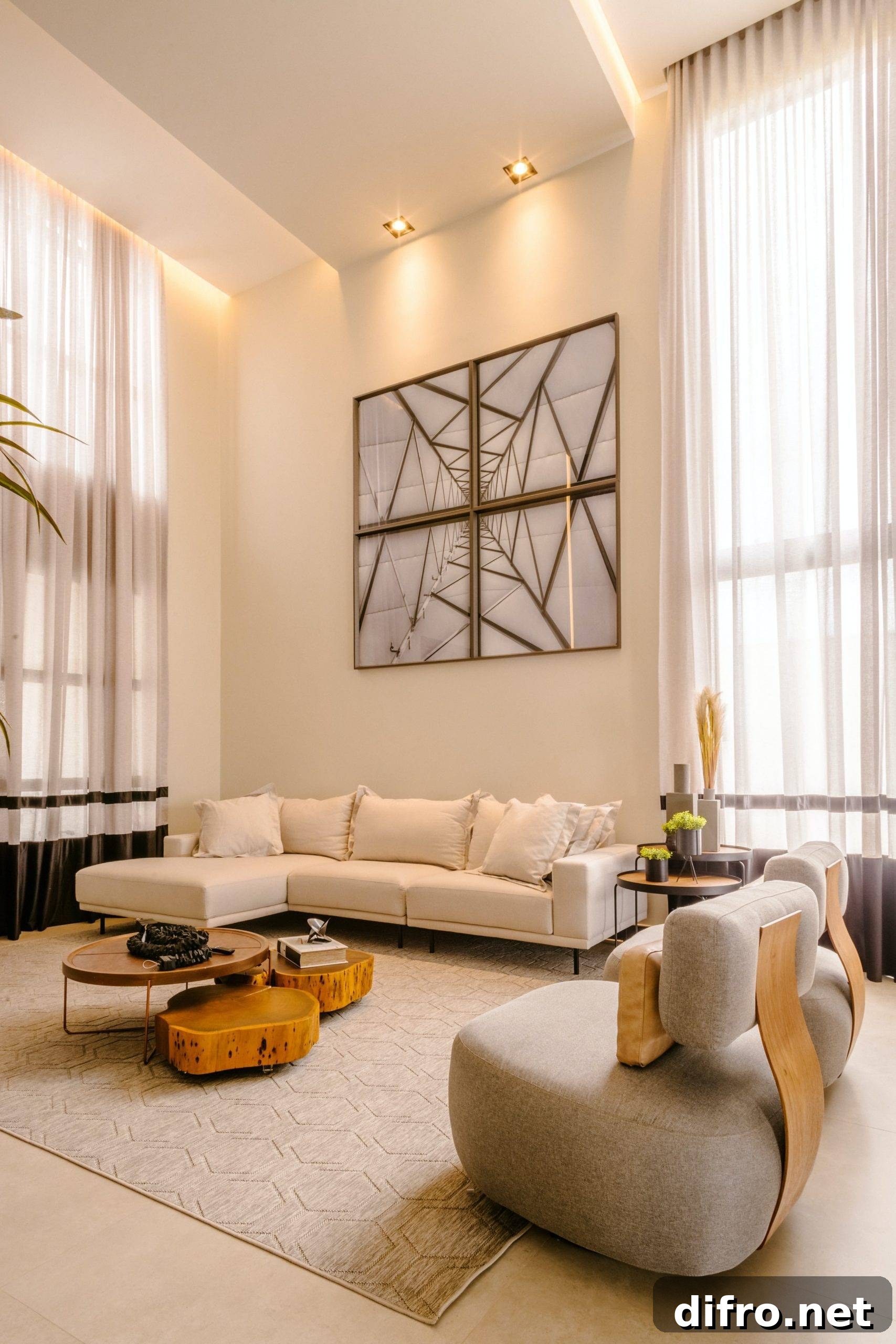 Modern living room combining Japanese and Scandinavian elements