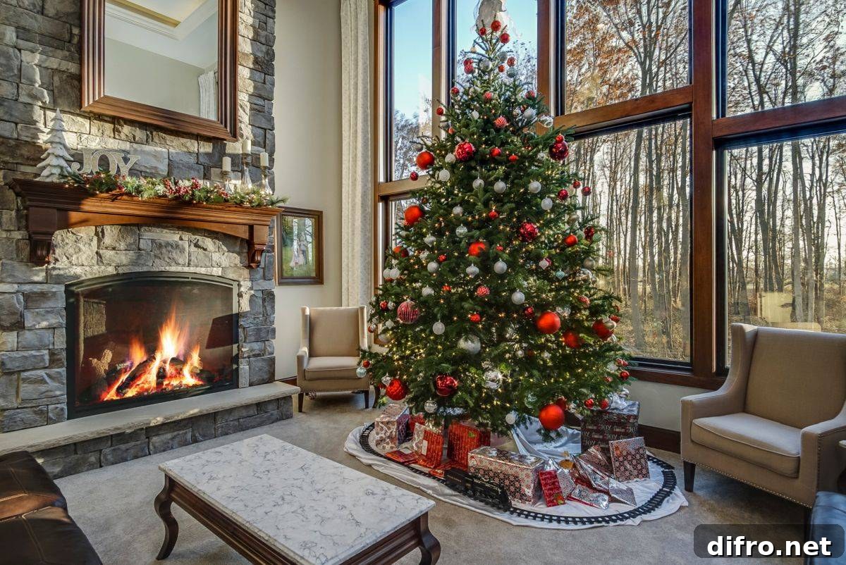 Keep the Christmas tree away from the fireplace for most of the month