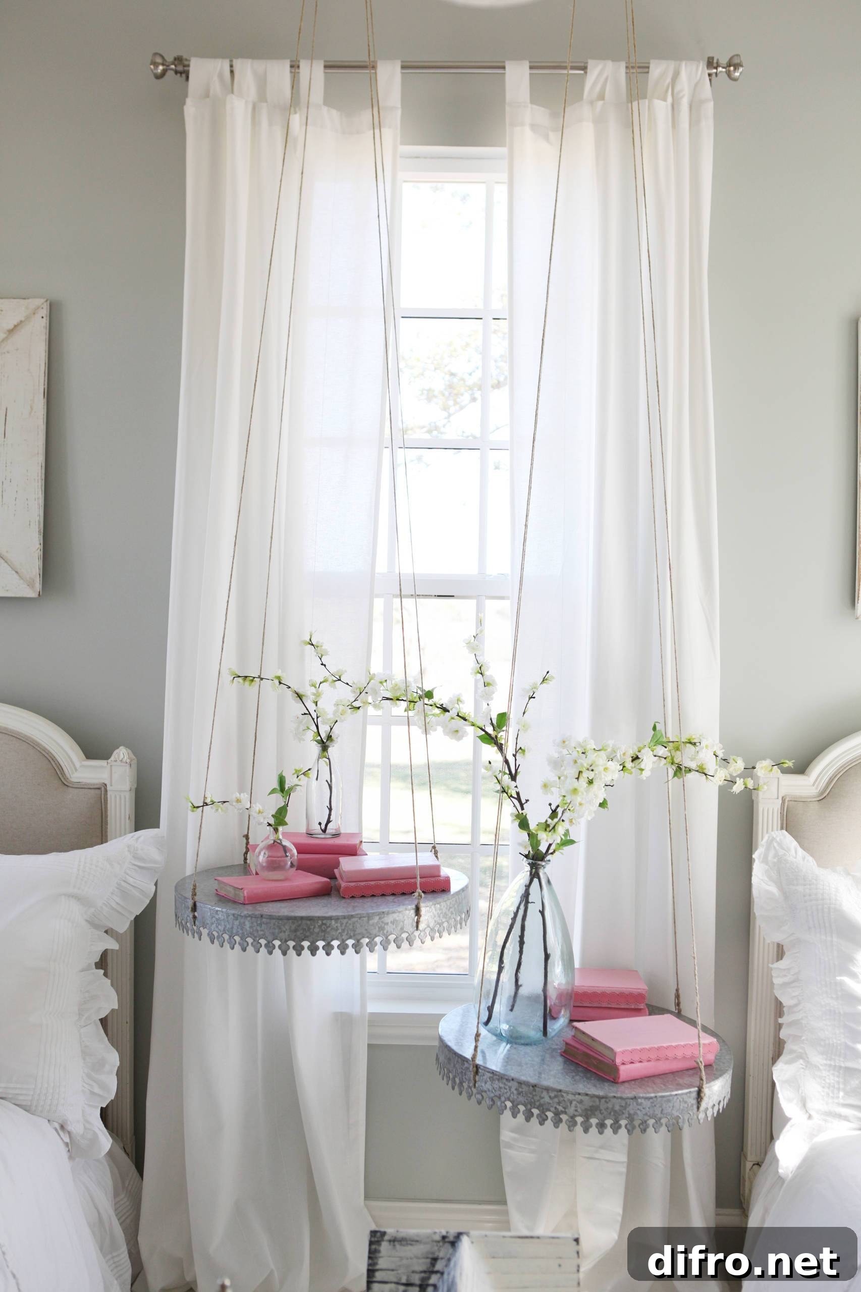 Hanging bedside tables