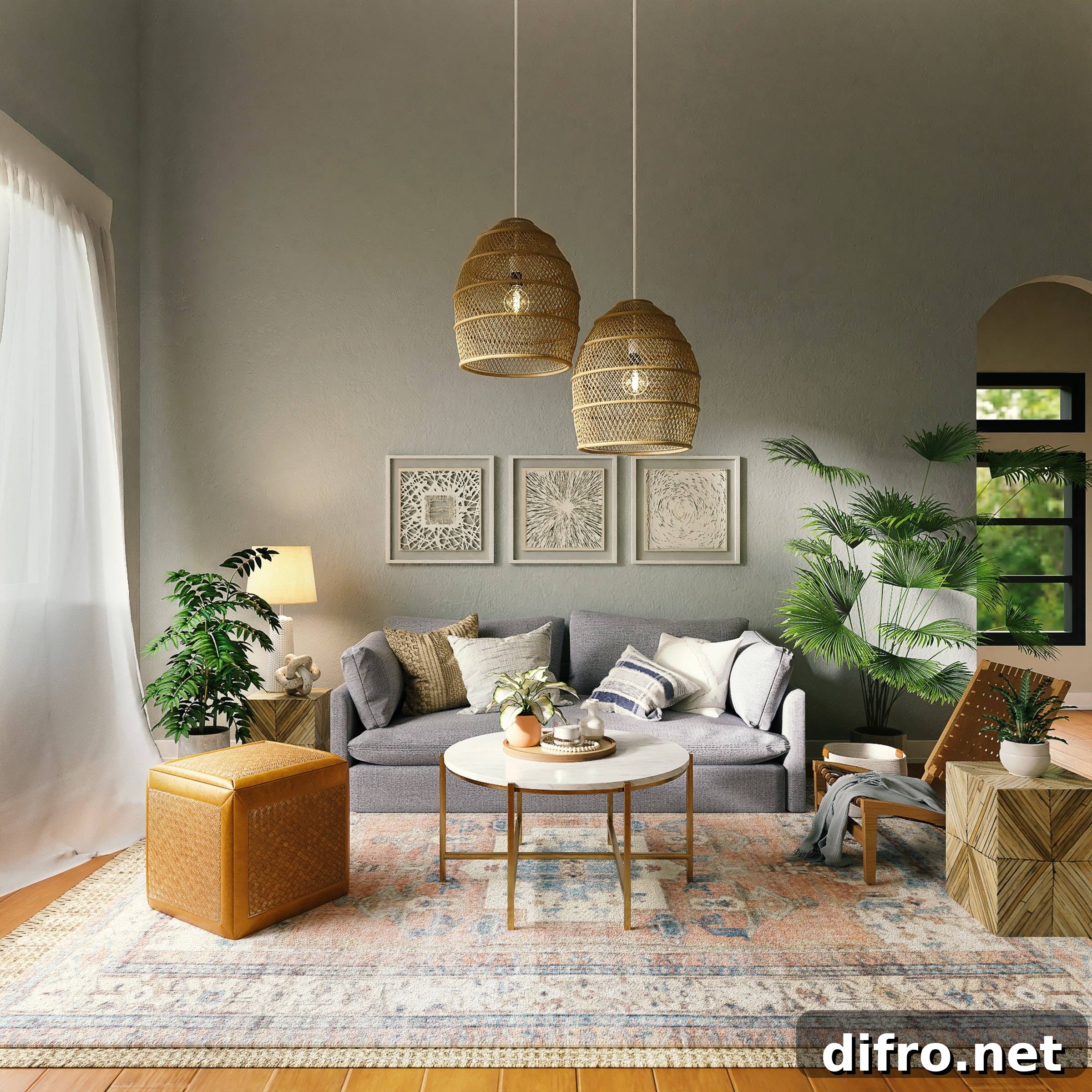 Grey painted interior