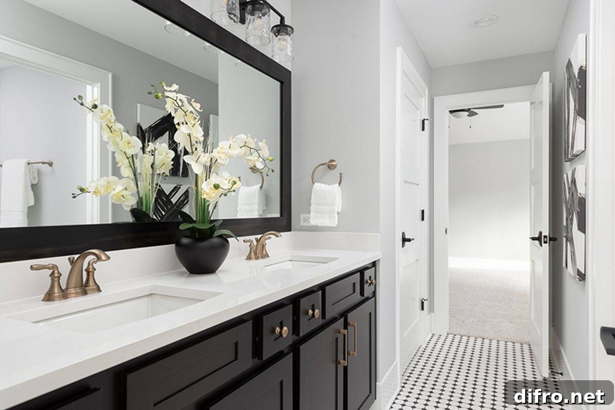 Sophisticated Jack and Jill bathroom