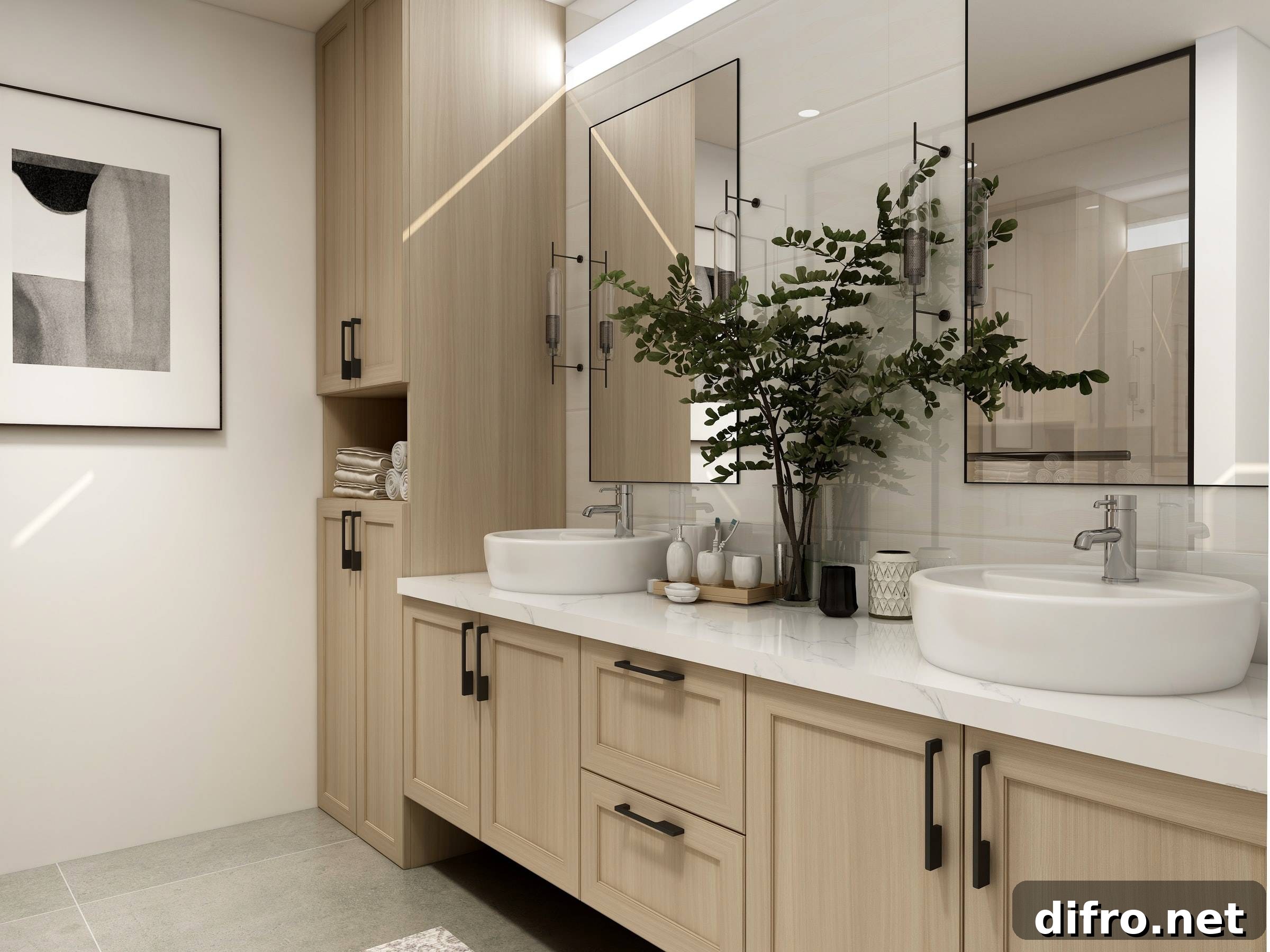 Cozy Jack and Jill bathroom with storage