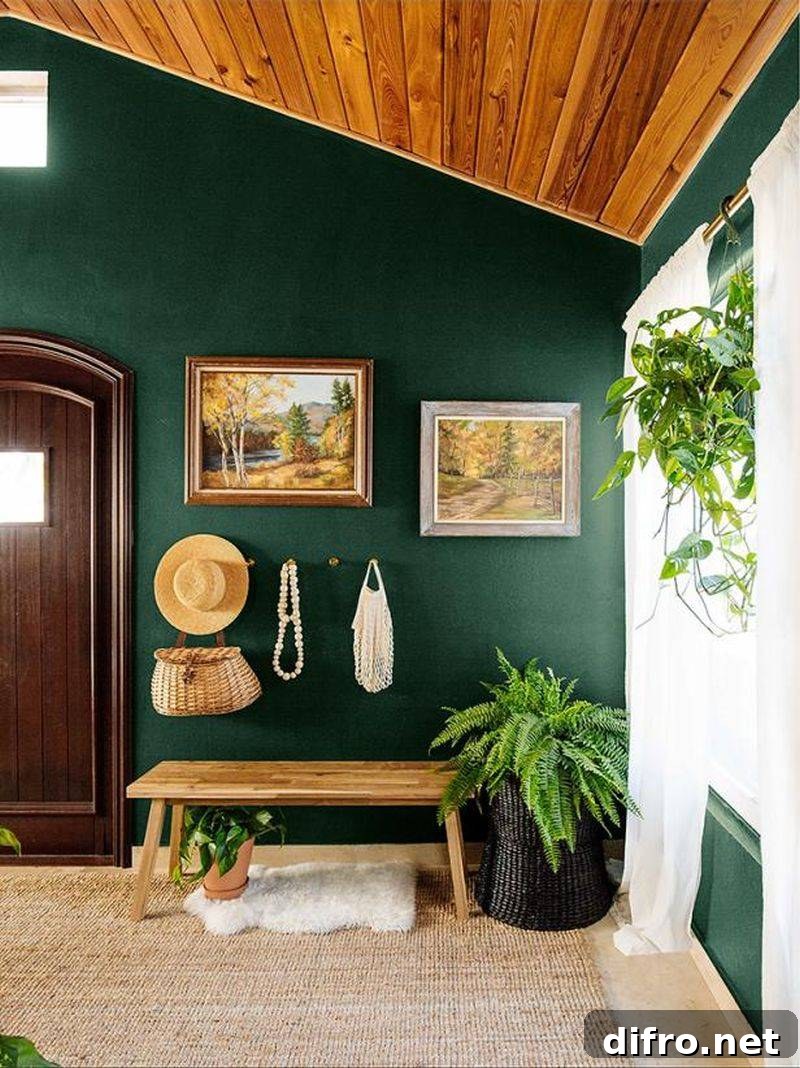 Deep green entry that works beyond the holidays