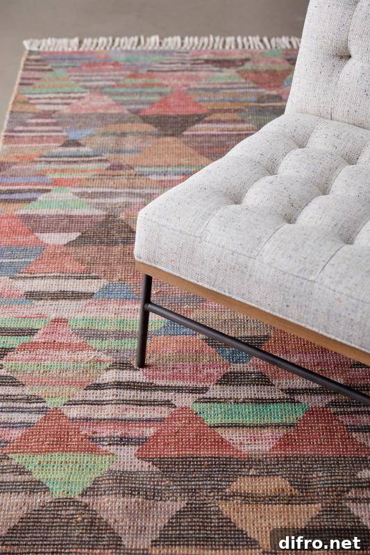 Muted woven jute chenille rug
