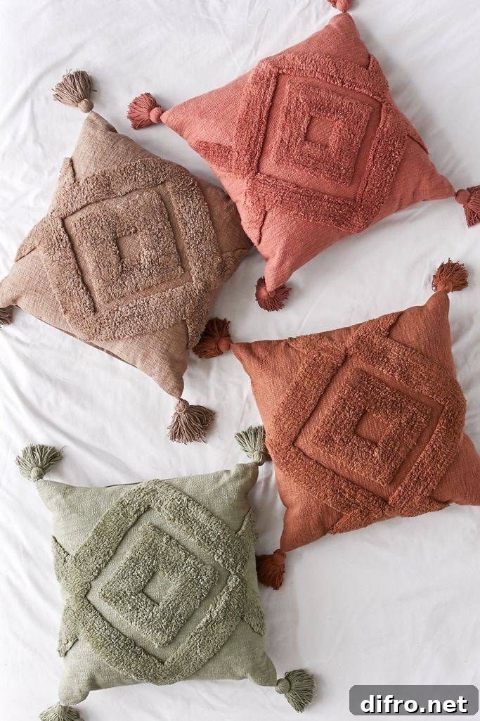 Diamond tufted throw pillow