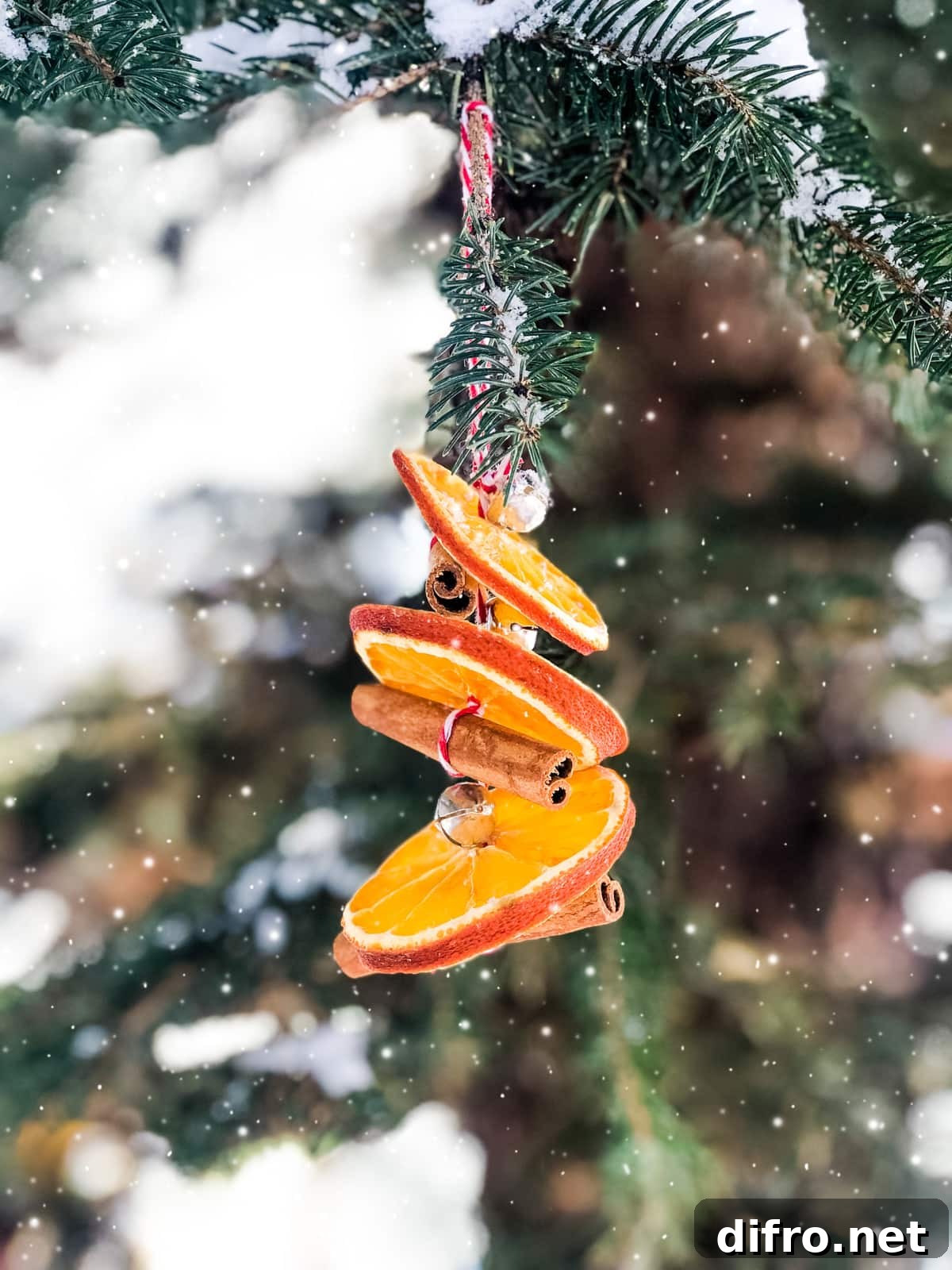Orange slice and cinnamon stick Christmas ornaments