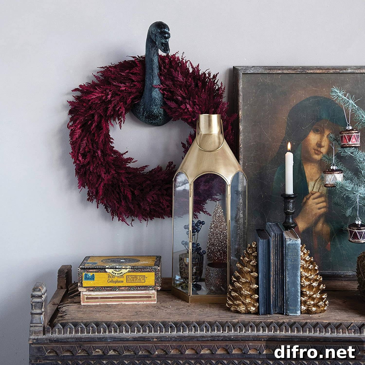 Decorative lantern on a shelf
