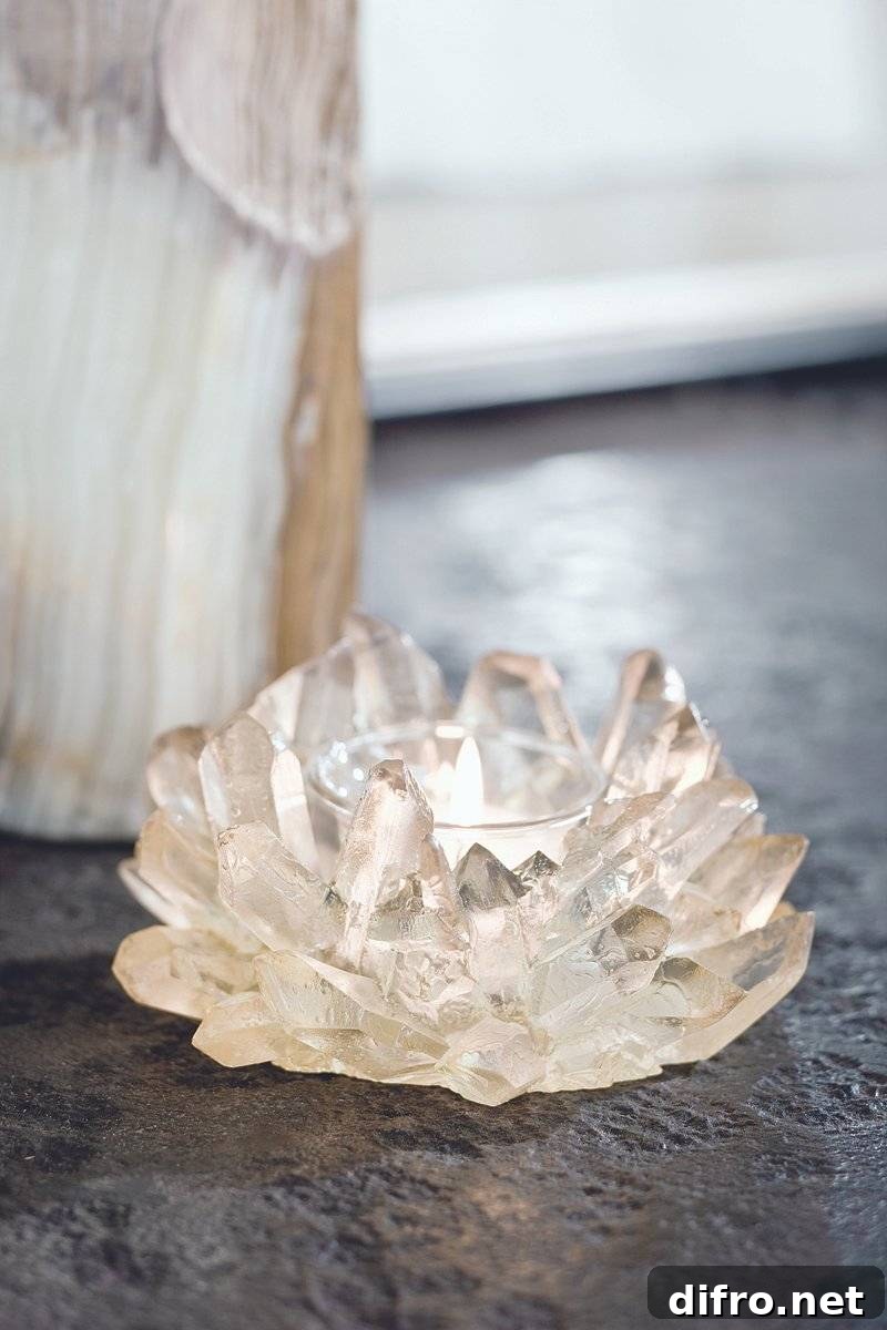 White candles in crystal votive