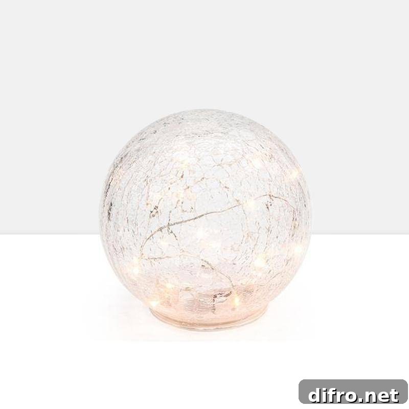Glass orb string lights creating ambiance
