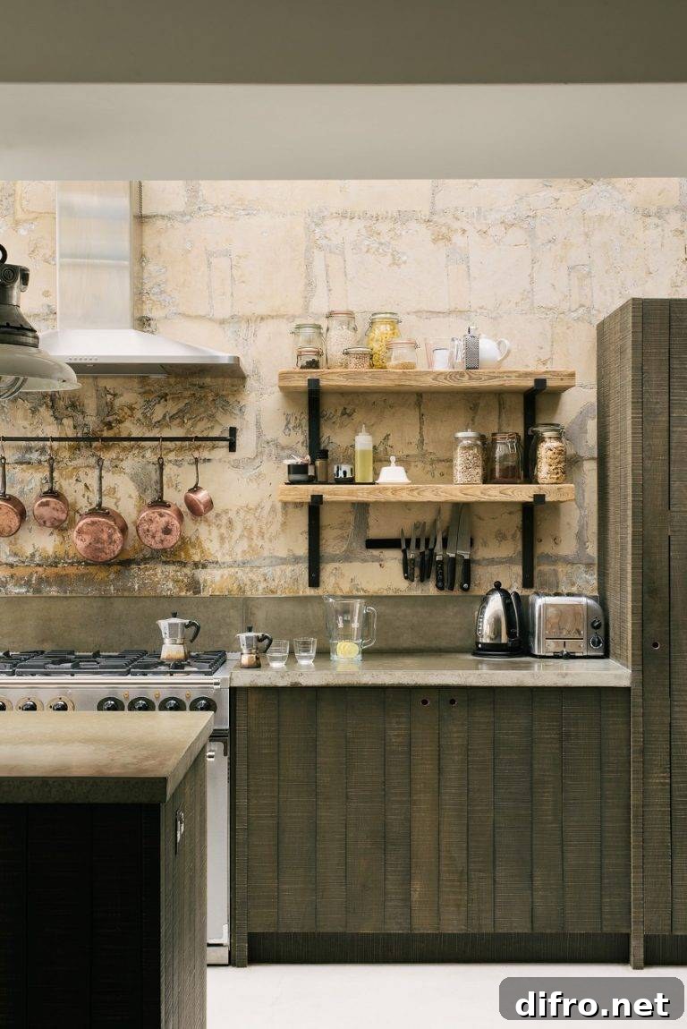 Rustic industrial kitchen example