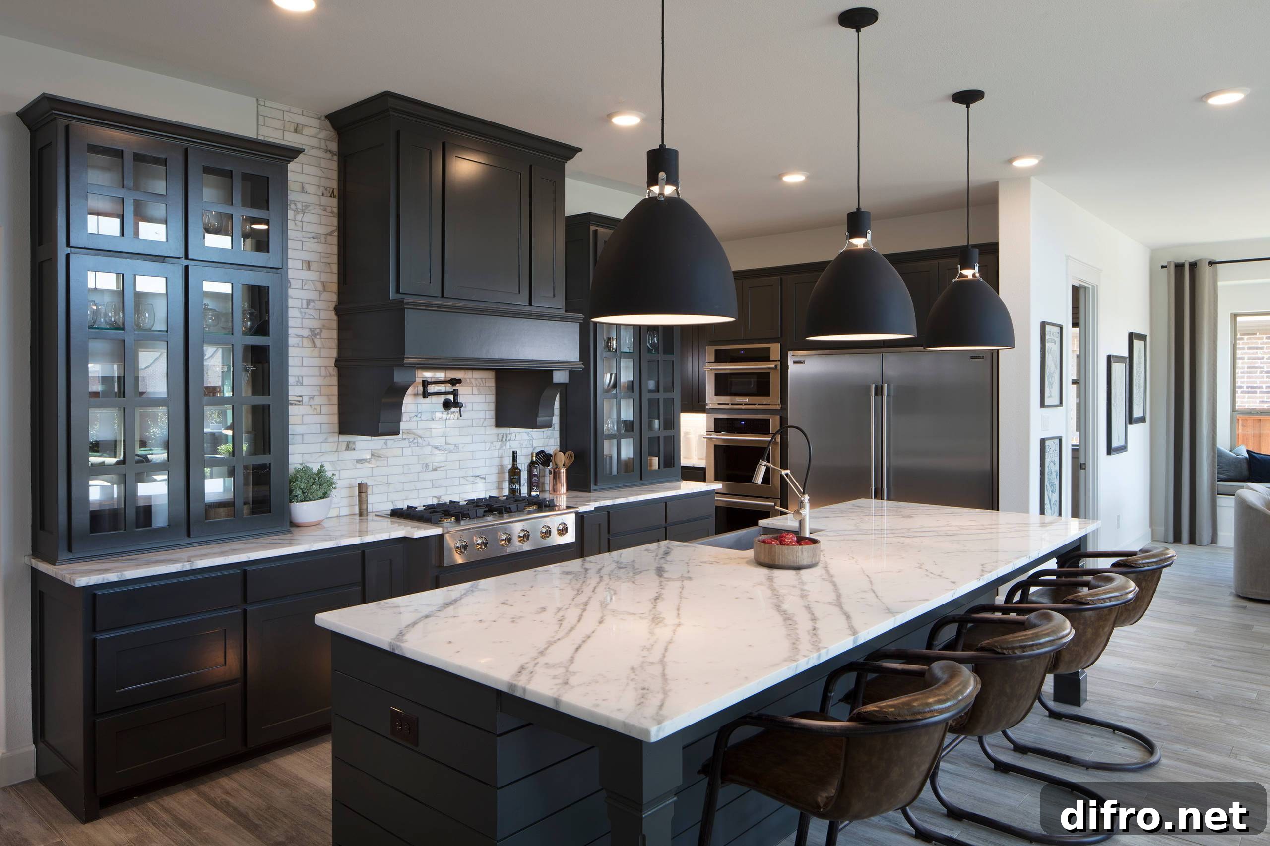 Refined dark kitchen feel