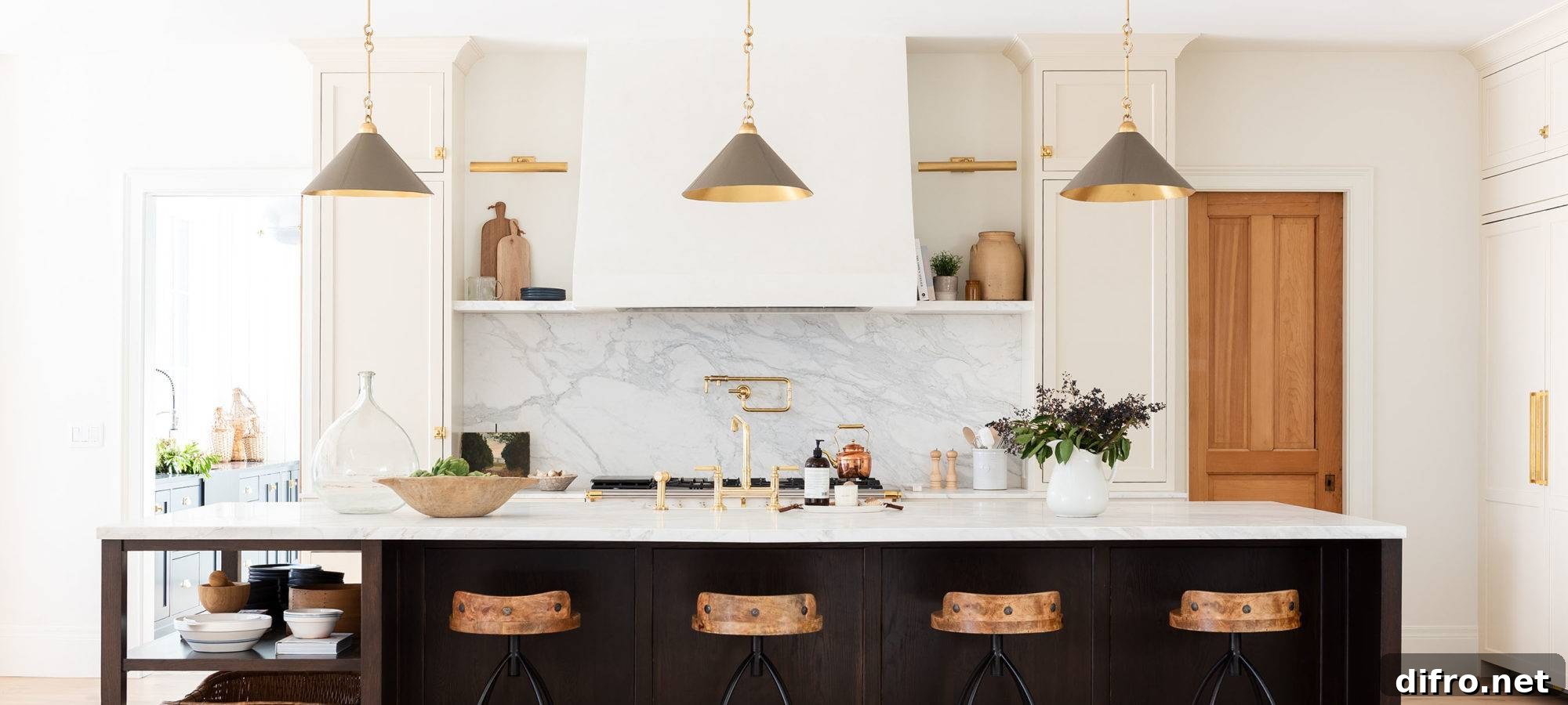 Open shelving in the kitchen