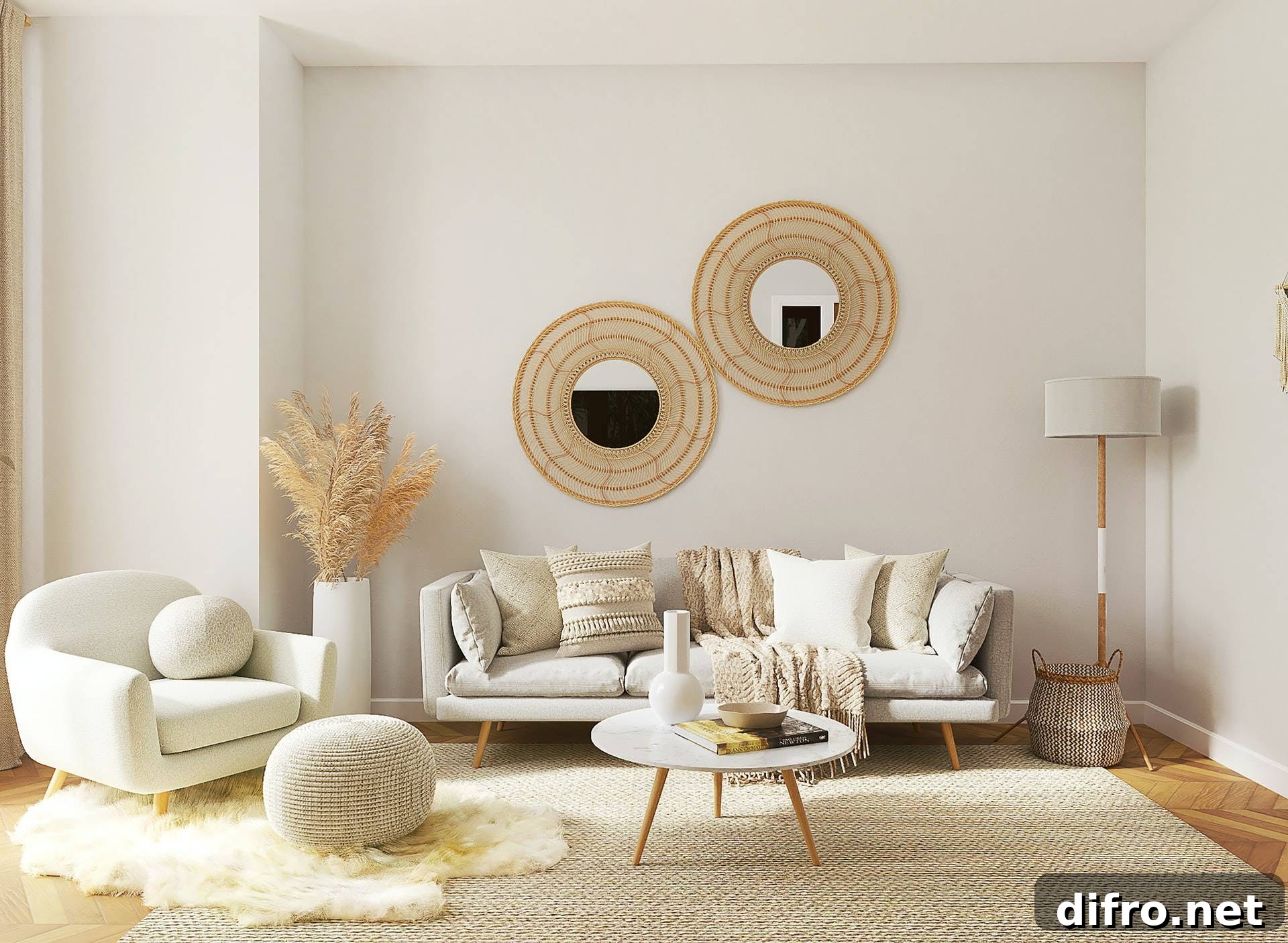 Light and airy living room with a modern vibe