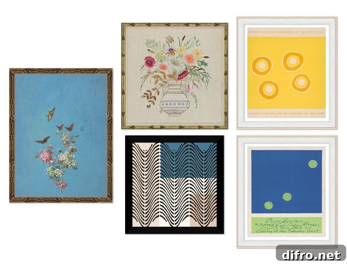 Eclectic gallery wall