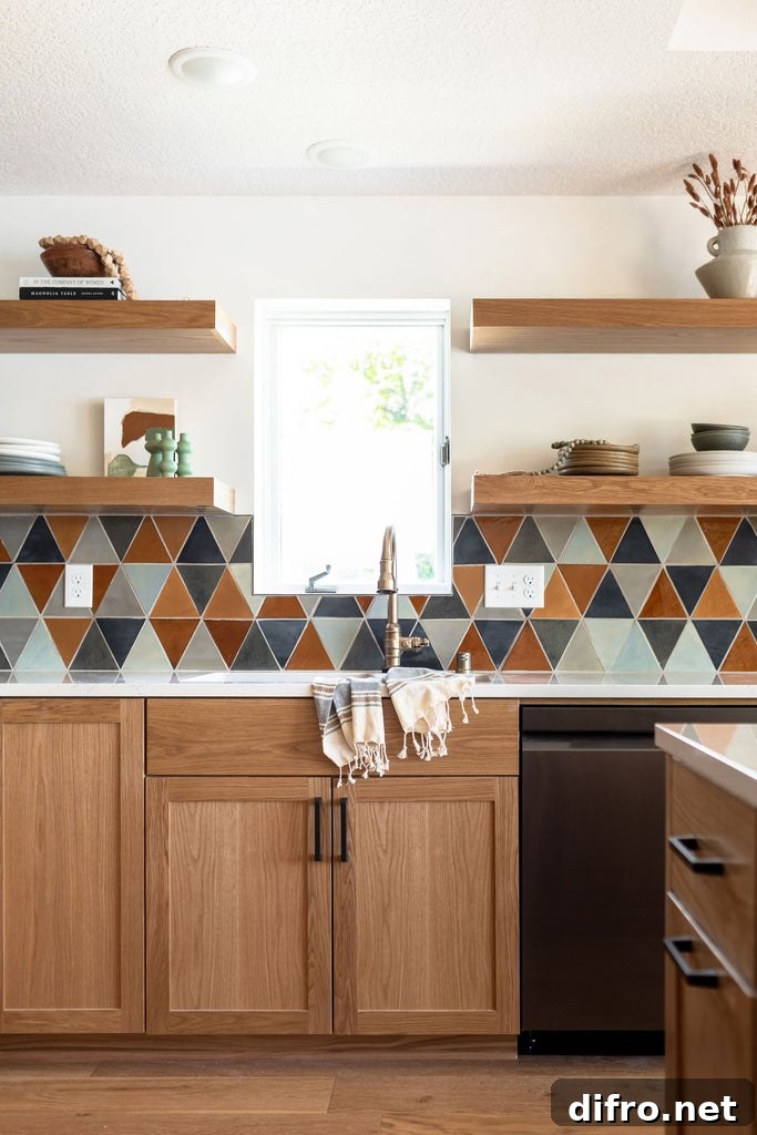 Triangular tiles in warm colors