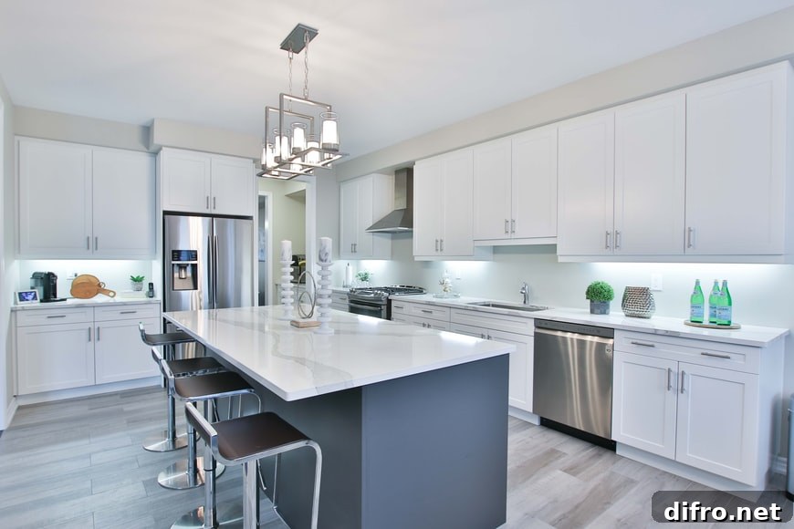 Modern kitchen design with island