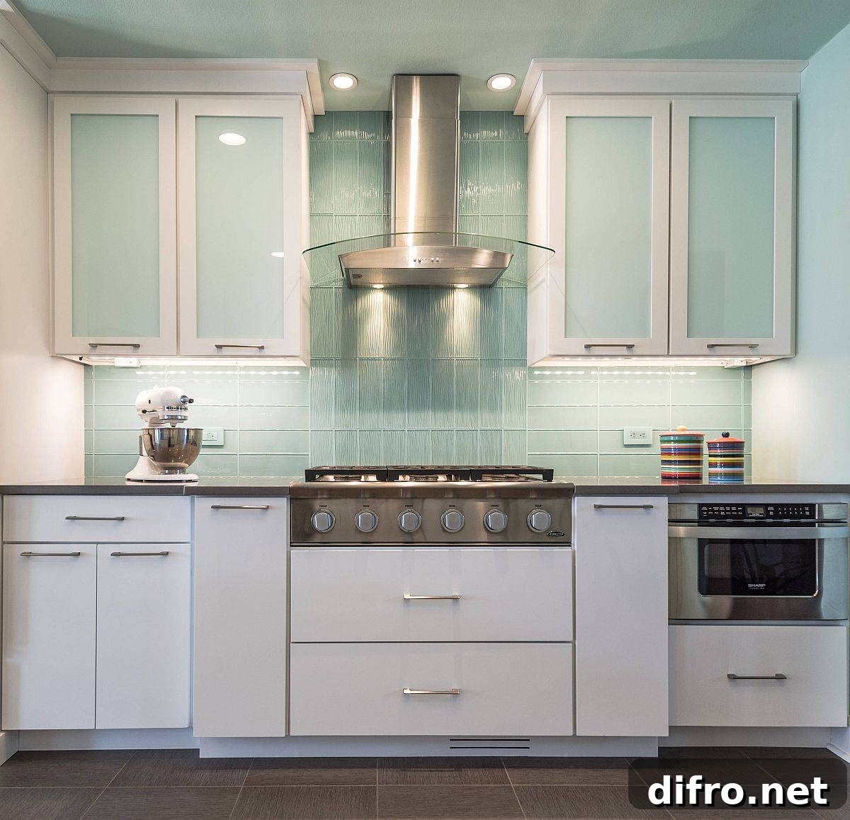 Combined vertical and horizontal tile backsplash