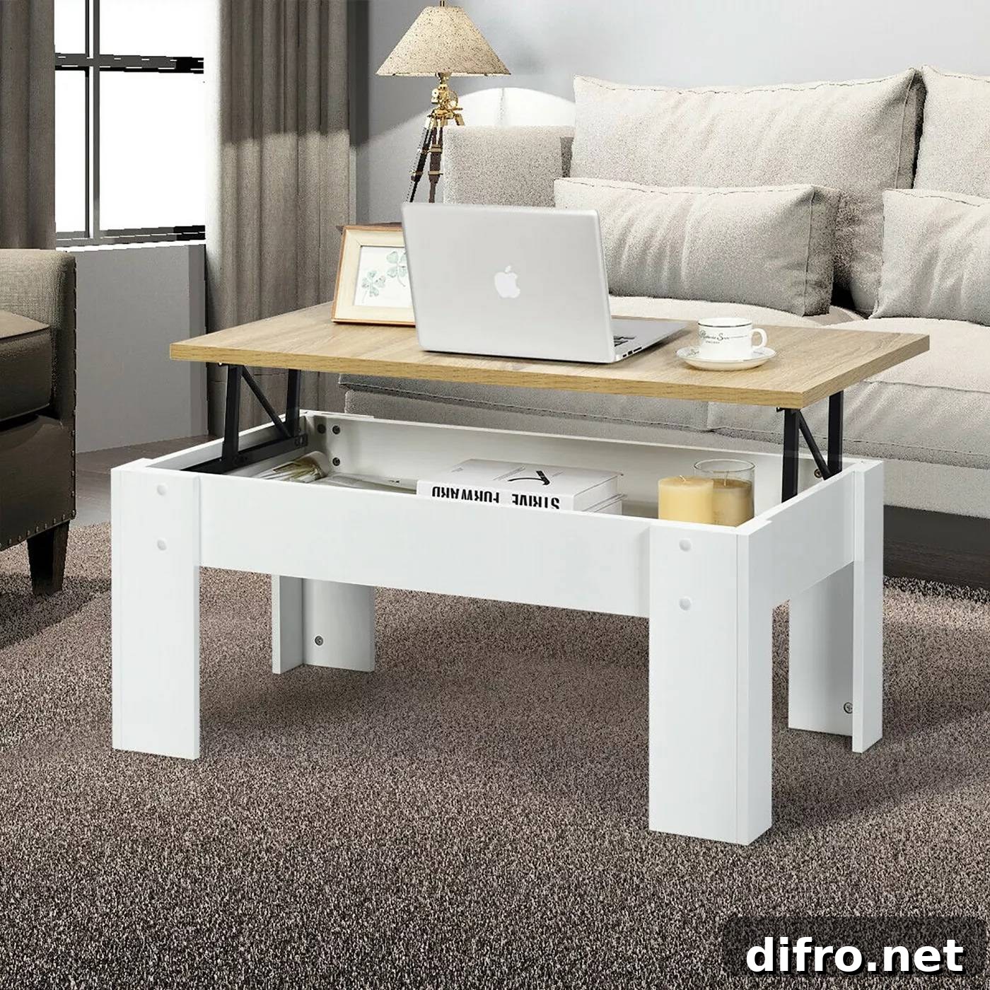Costway lift top coffee table with storage compartment