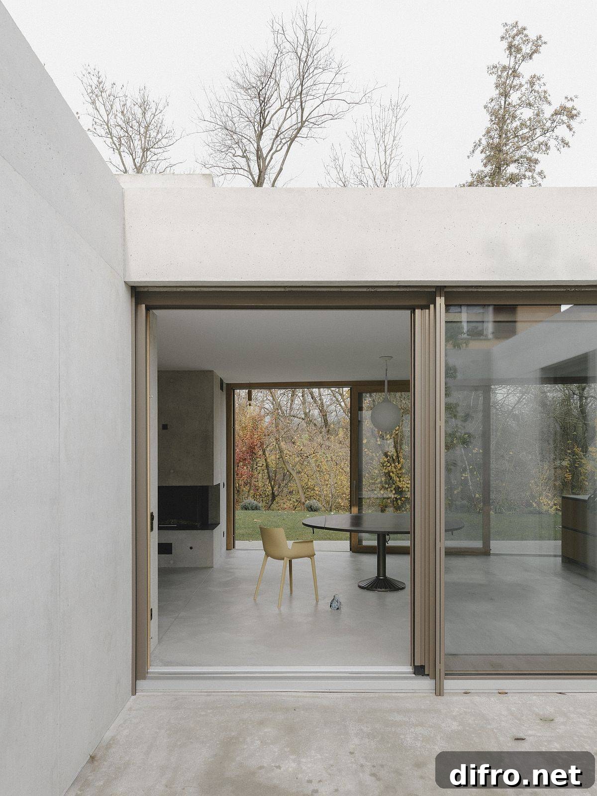 Central courtyard connected to open-plan living